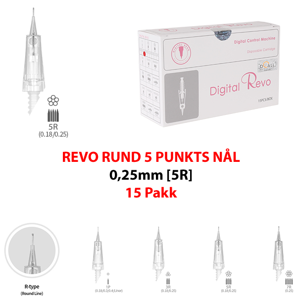 Hovedbilde DO-DIGITAL REVO RUND 5 PUNKTS NÅL 0,25mm [5R] (15 Pakk)