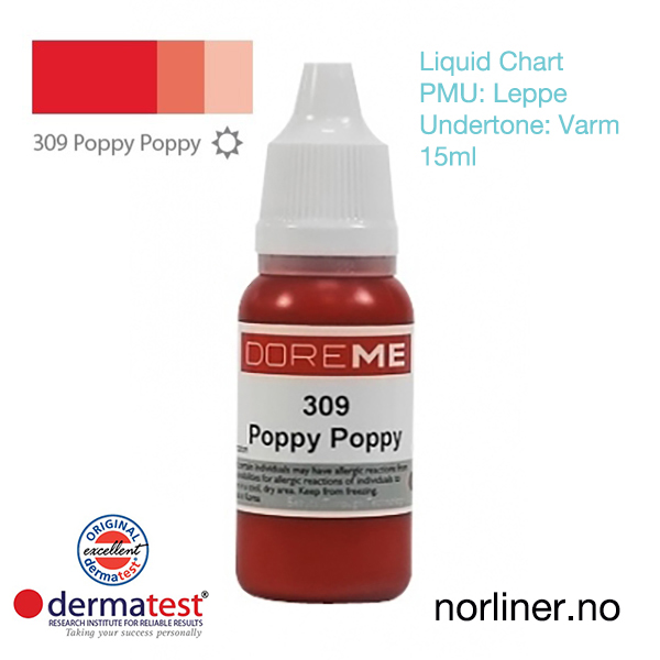 Hovedbilde MT-DOREME #309 Poppy Poppy til PMU Leppe [Liquid Chart] 15ml