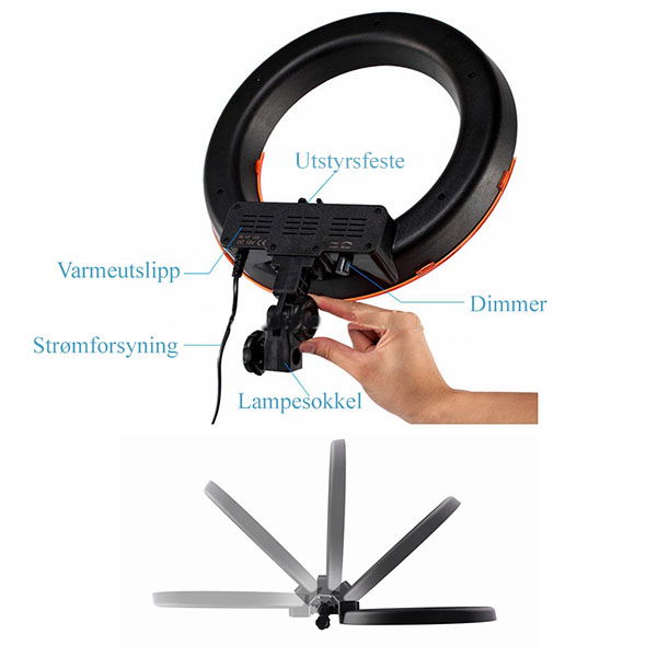 Bilde av NL-RINGLAMPE 40cm RL-20 Med Feste for Mobil