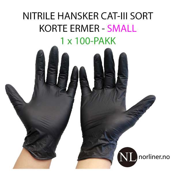 Hovedbilde LM-HANSKE NITRIL Kort Sort - Small - 100 Pakk