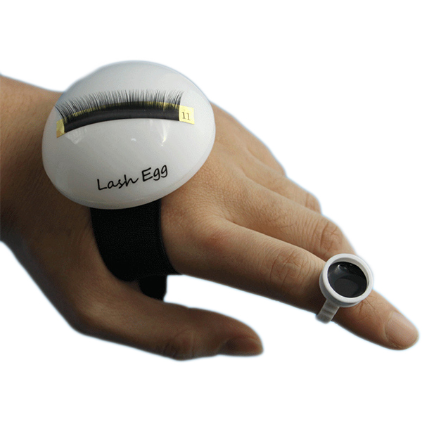 Hovedbilde AB-ARBEIDSPLATE LashHolder Håndholdt Eggform Strikk Hvit 60x60mm